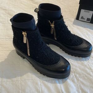 Chanel Tweed Boots 